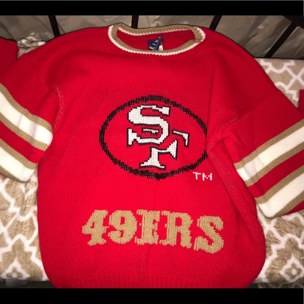 Youth XL cable knit acrylic SF 49ers sweater